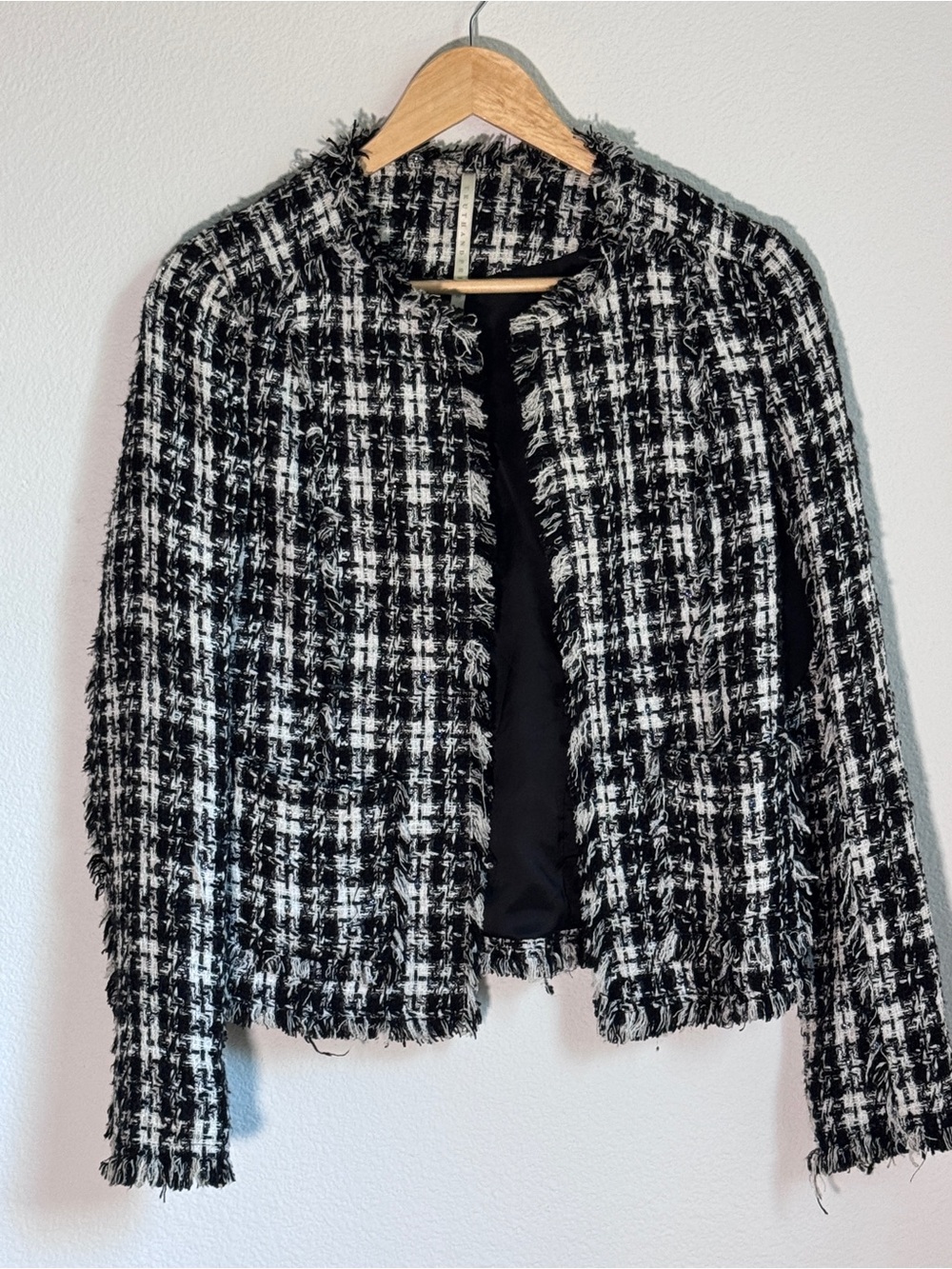 Truth and Pride Tweed Checkered Jacket in Black & White Size Small